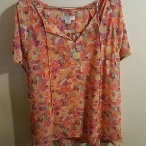 Short sleeve sheer blouse